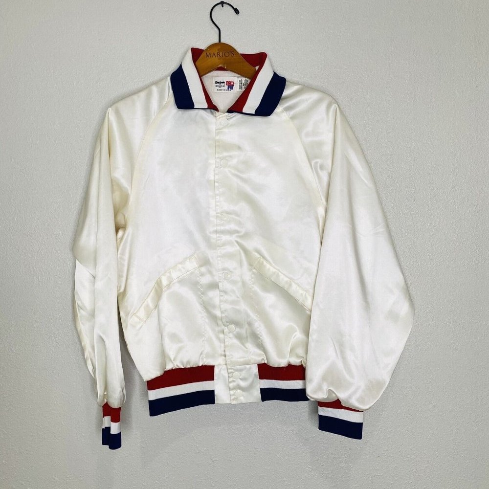 Vtg 70s King Louie Jacket M Pro Fit Sherpa Lined Snap 40 42 USA Cream